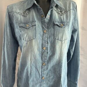 Wrangler Western  Blue Denim Shirt